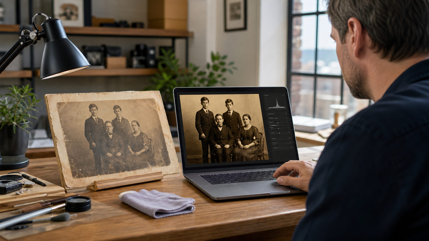 Sepia Photo Restoration Online for Faded Prints — Professional Image Works