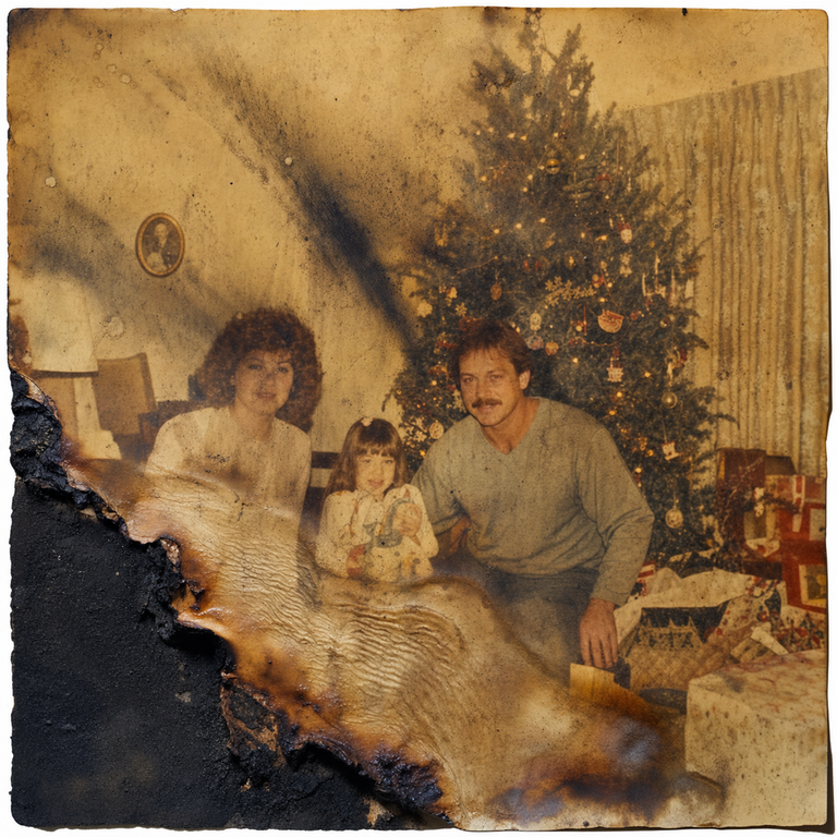 Fire/Smoke Damage — yellowing + partial loss BEFORE