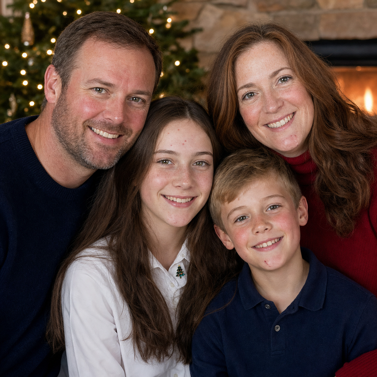 Family Portrait — multiple subjects, light smoothing each BEFORE