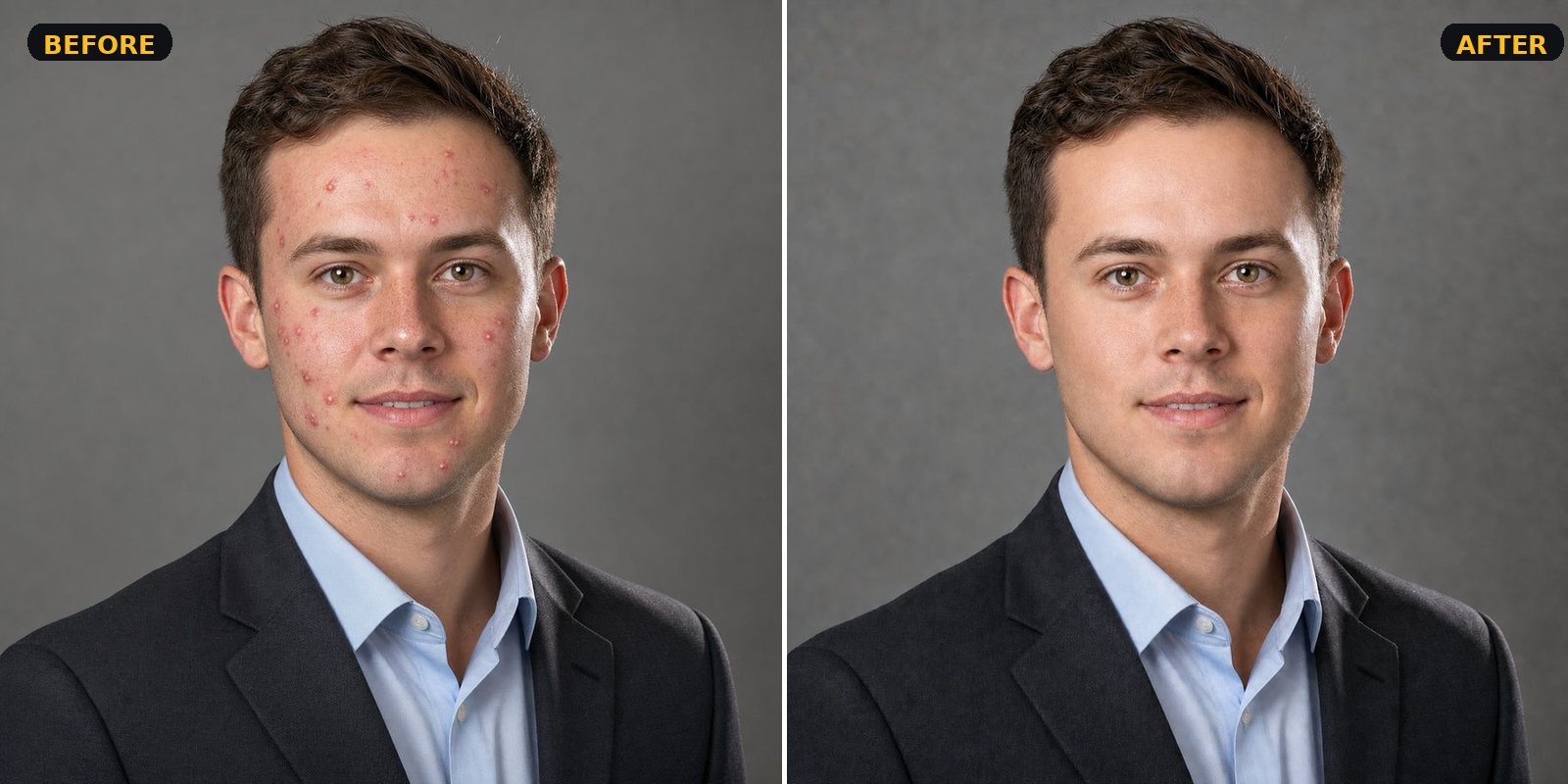 Photo Retouch — corporate headshot, acne removed