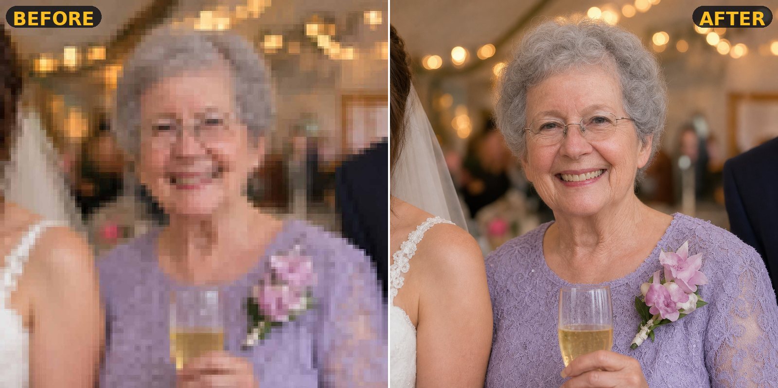 Upscale Premium — wedding crop portrait, print-ready